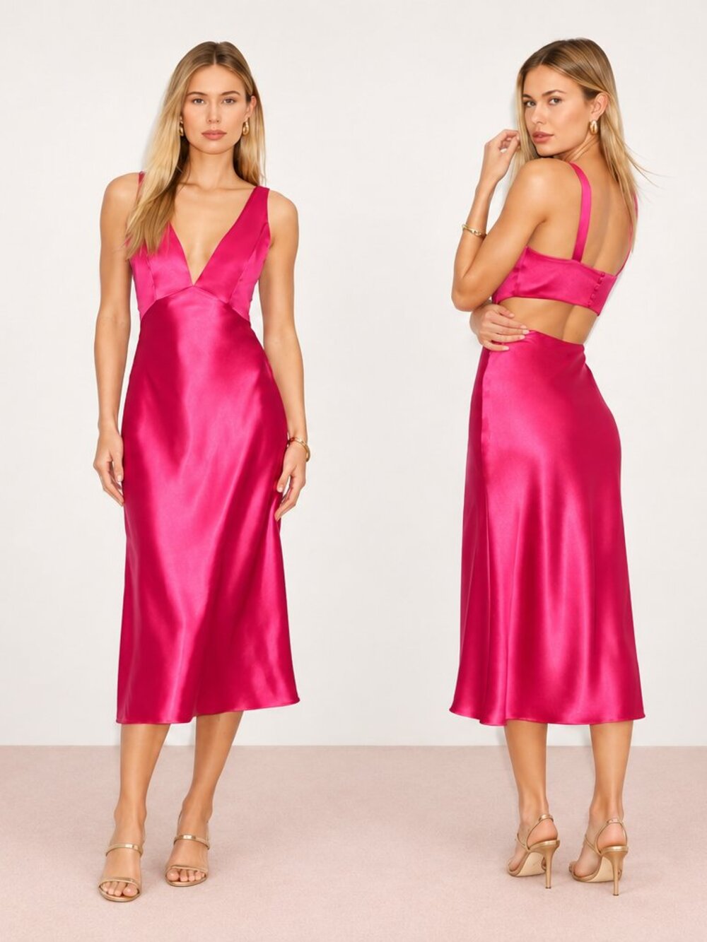 LULU's Sexy Elegant Modern Chic Wedding Promo Formal Vacation Midi Dress